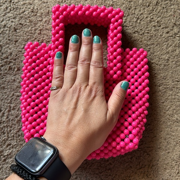 Hot pink headed clutch bag - Picture 2 of 5